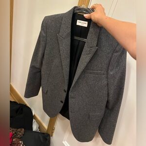 Saint Laurent single breasted wool gray blazer